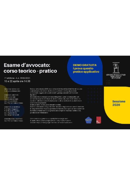 Esame d’avvocato: corso teorico e pratico UNISOB 2021