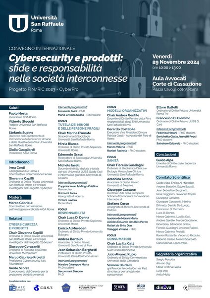 Cybersecurity e prodotti: sfide e responsabilità nelle società interconnesse San Raffaele 2024