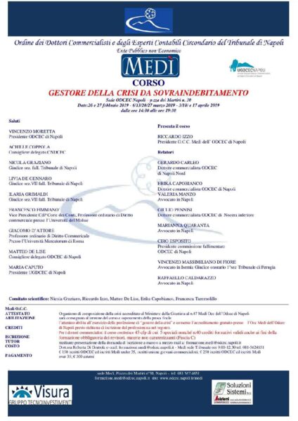 Gestore della crisi da sovraindebitamento ODCEC Napoli, 1° ed.ne 2019