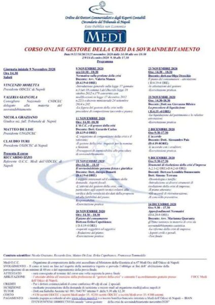 Gestore della crisi da sovraindebitamento ODCEC Napoli, 2° ed.ne 2020