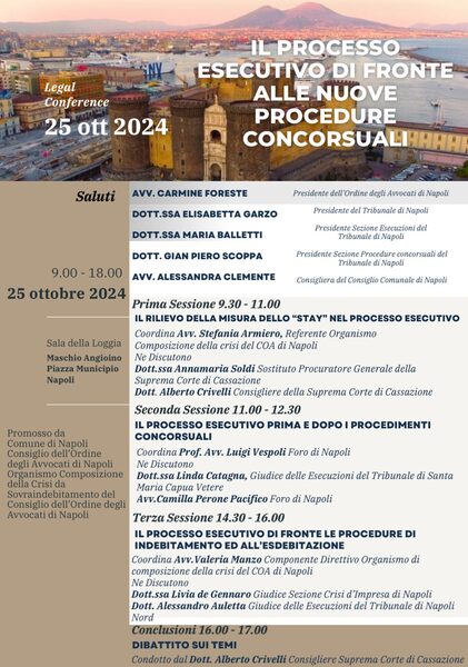 Il processo esecutivo di fronte alle nuove procedure concorsuali COA Napoli