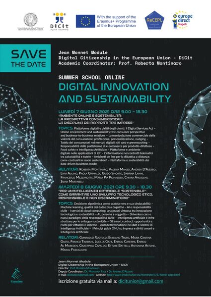 Digital innovation & sustainability Summer School DiCit 2021
