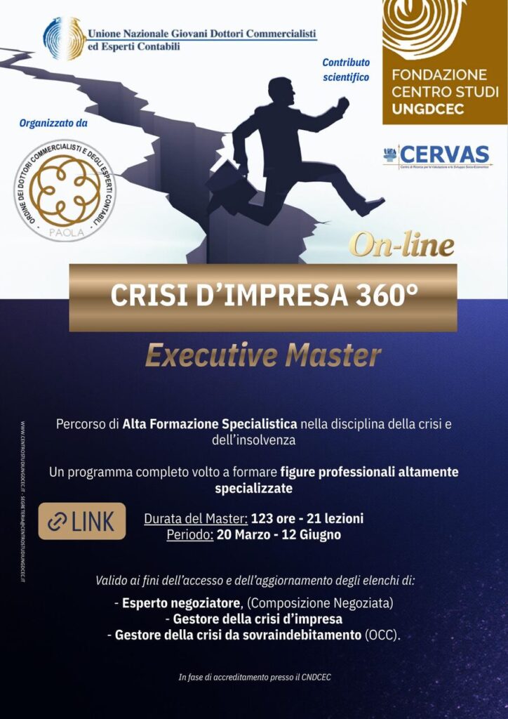 Executive Master Crisi d’Impresa 360° 2026