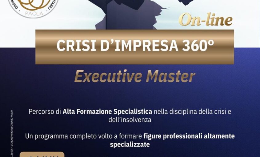 Locandina Executive Master Crisi d’Impresa 360° 2026